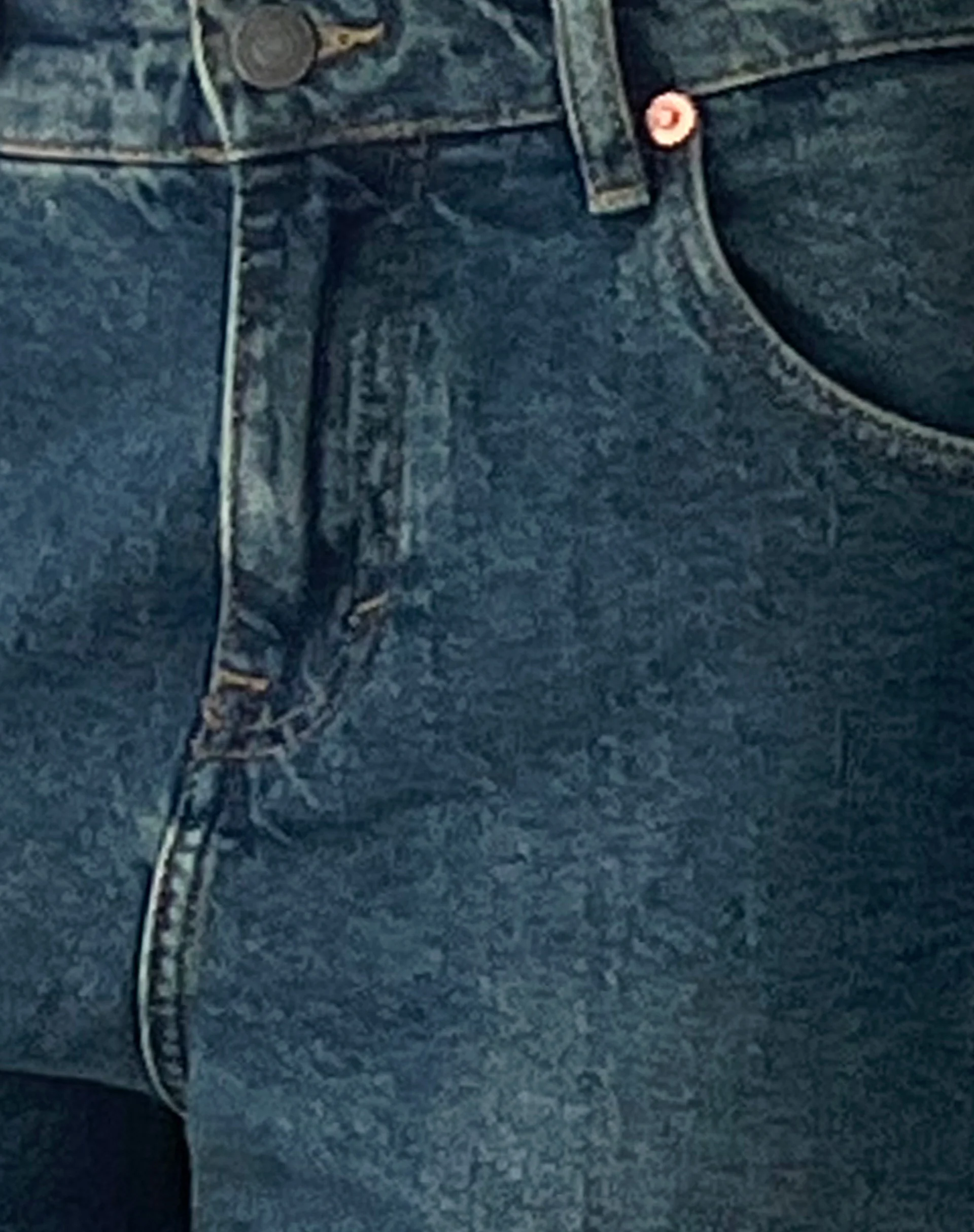 Roomy Mid Rise Long Jorts in Brown Blue Acid - Image 6