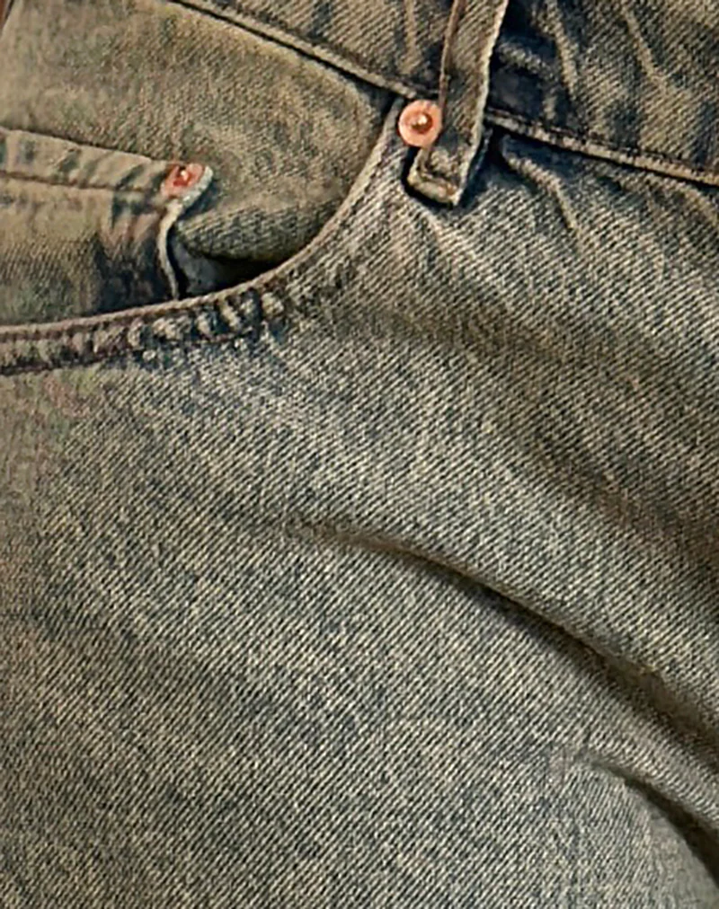 Roomy Extra Wide Leg Low Rise Jeans in Sandy Blue Acid - Image 6