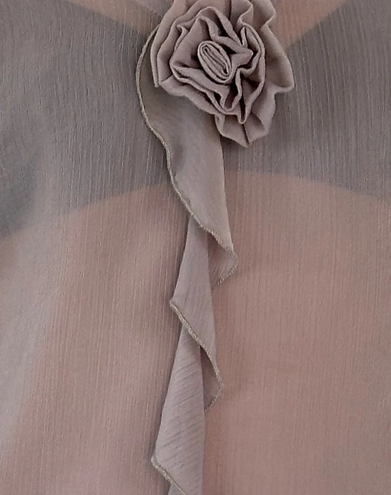 Rosalinda Top in Chiffon Lilac Grey - Image 6