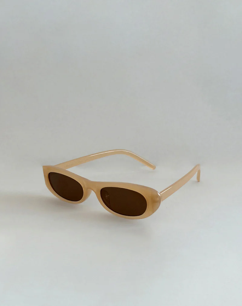 Rotu Rectangle Sunglasses in Opaque Tan - Image 3