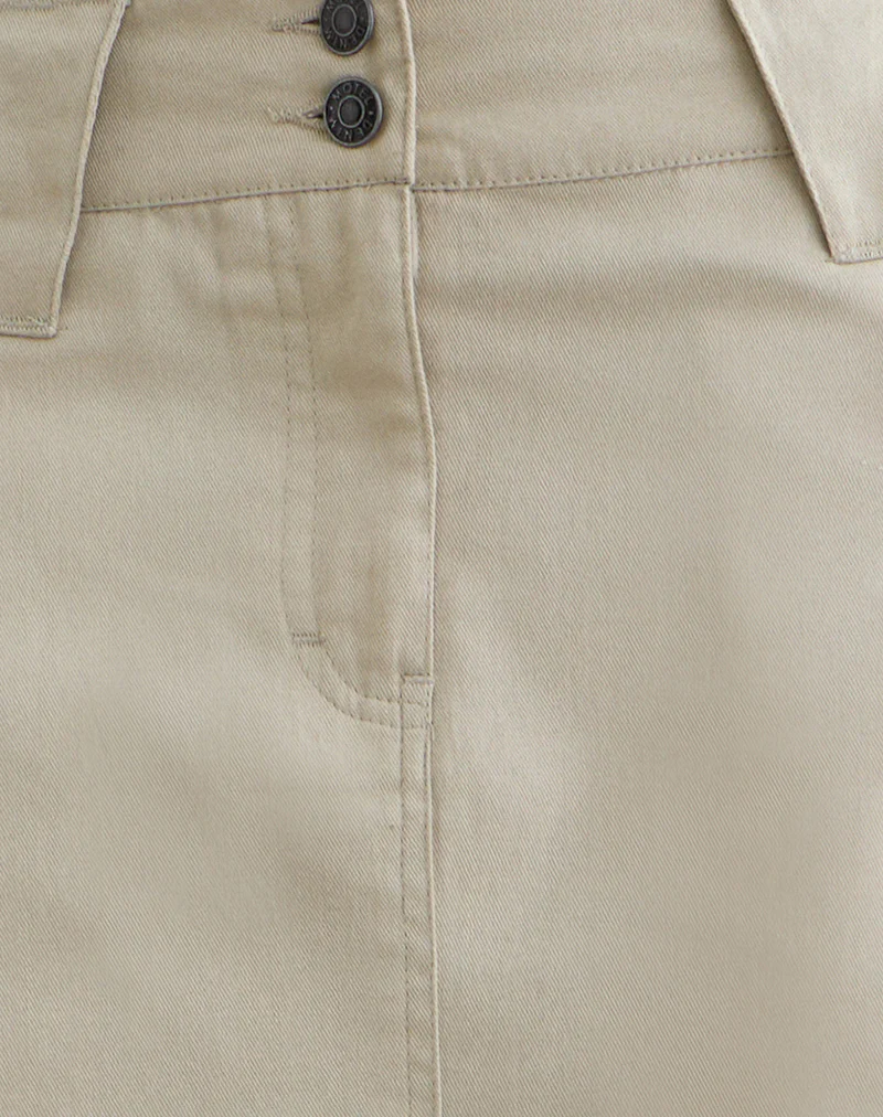 Rovie Utilty Cargo Skirt in Twill Latte - Image 5