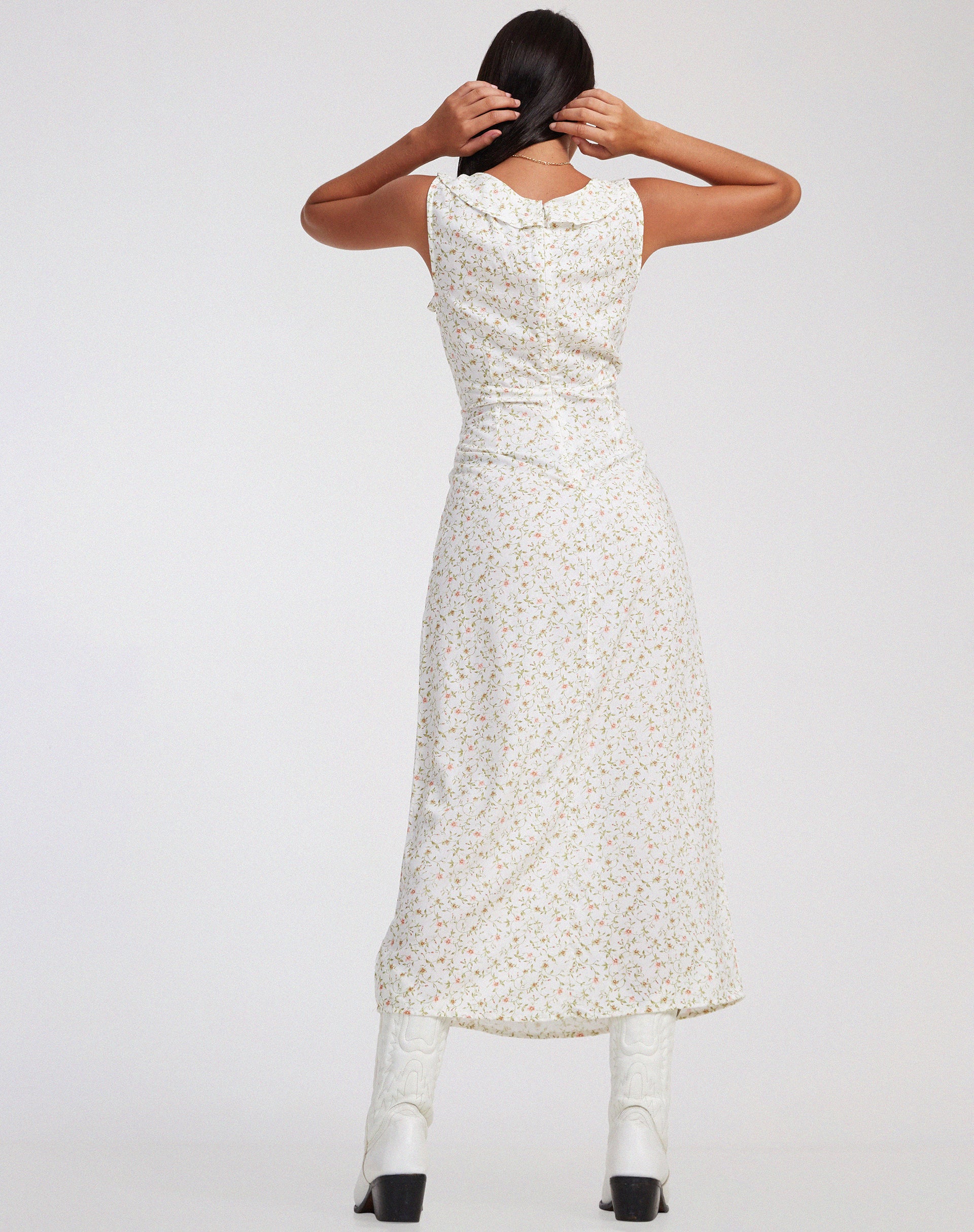 Rufiso Midi Dress in Pretty Petal Ivory - Image 4