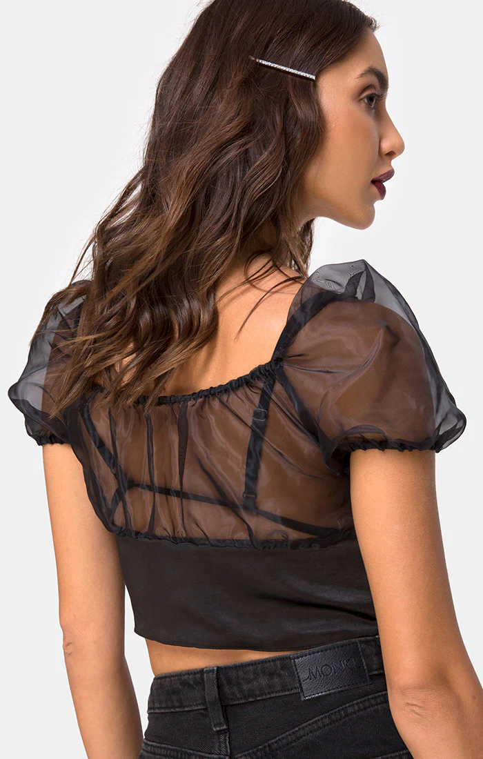 Ruina Top in Satin Black - Image 2
