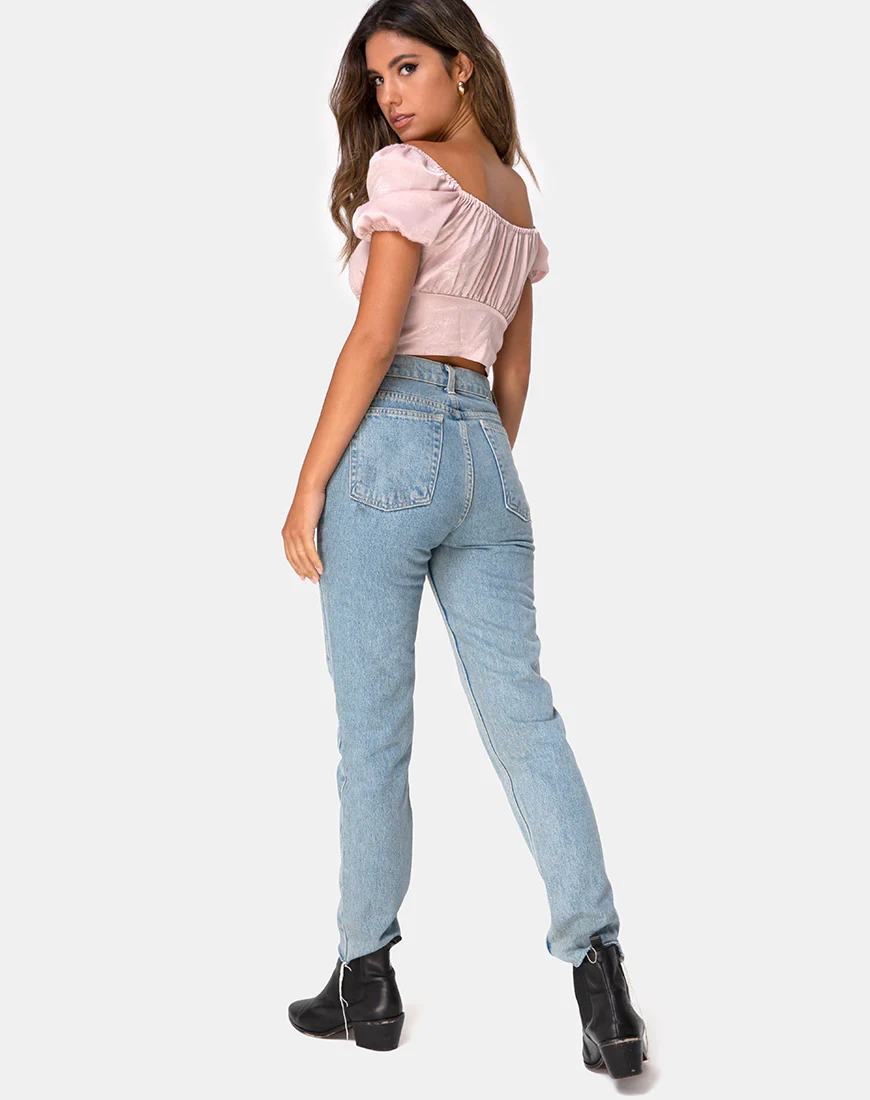 Ruiz Off The Shoulder Top in Satin Dusty Rose - Image 6