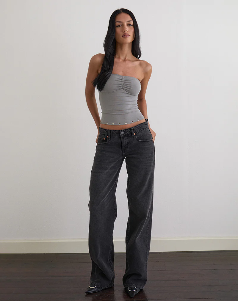 Ruki Bandeau Top in Rayon Jersey Grey - Image 5