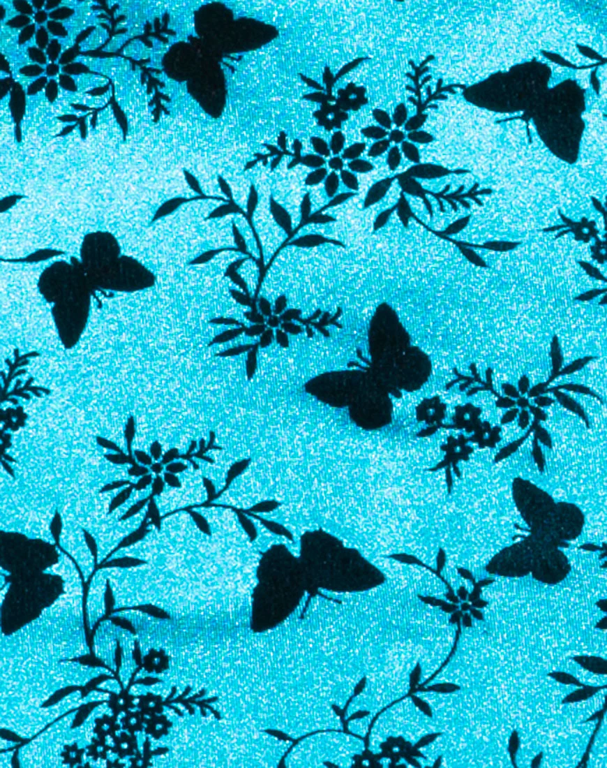 Ruli Bodycon Dress in Butterfly Bloom Blue - Image 5