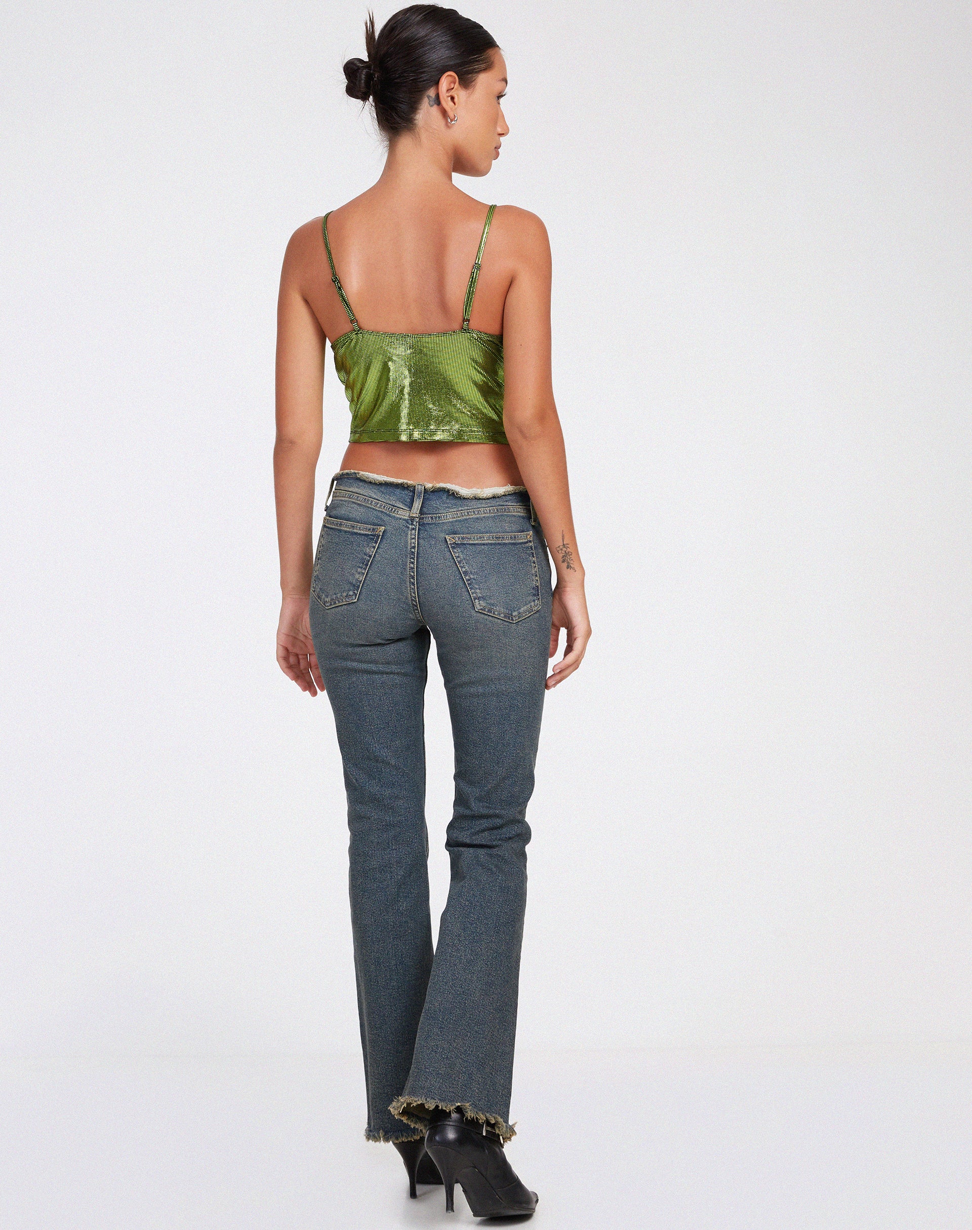 Rumak Crop Top in Holographic Lime - Image 4
