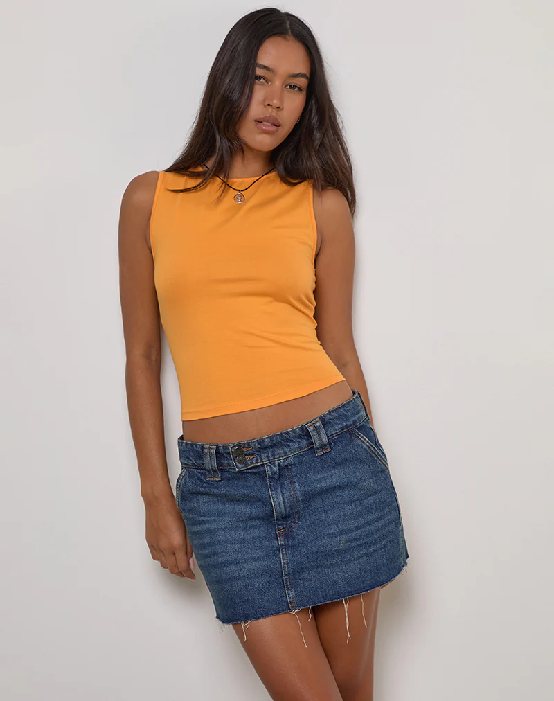 Runaba Backless Tank Top in Faded Orange - Image 4