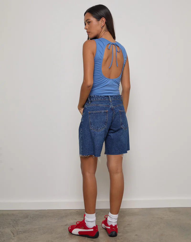 Runaba Backless Tank Top in Ibiza Blue - Image 4