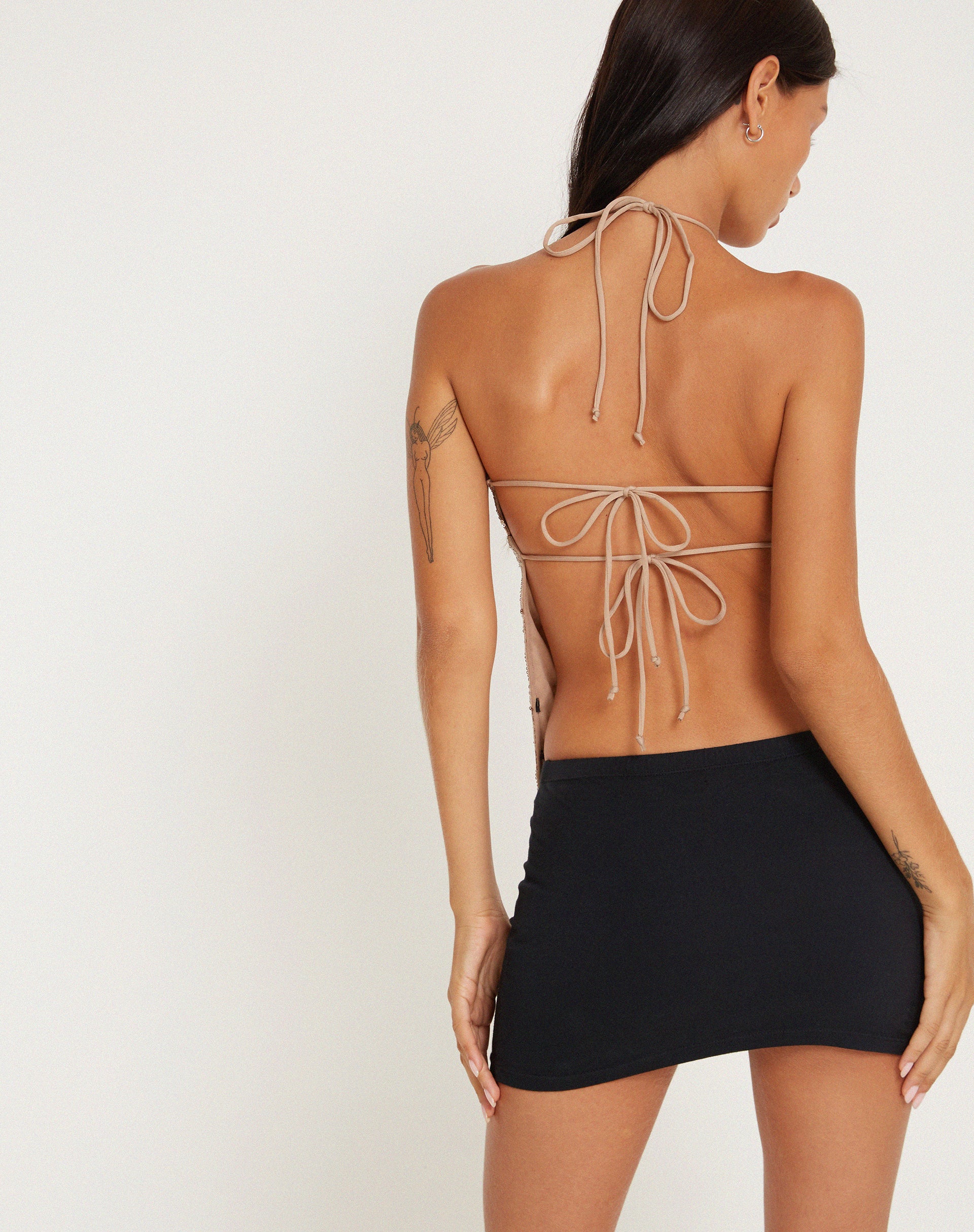 Runi Butterfly Top in Sequin Light Bronze - Image 4