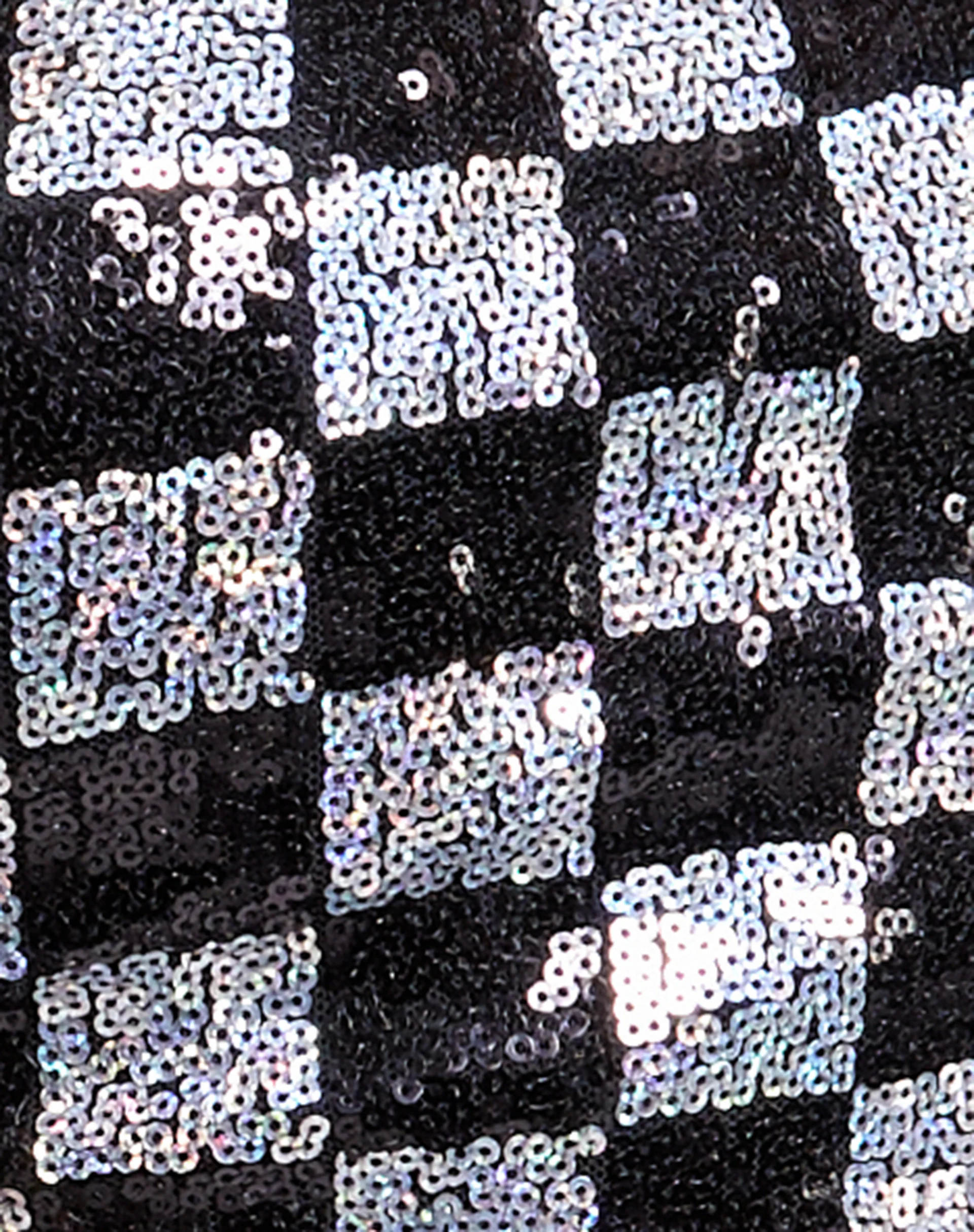 Runita Halter Top in Checkerboard Sequin Black and Silver - Image 8