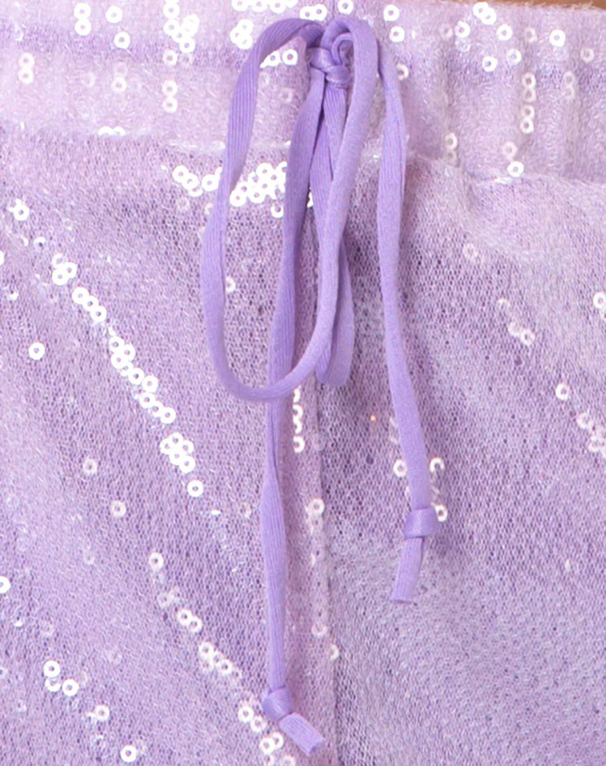 Runner Short in Matte Mini Sequin Lilac - Image 6