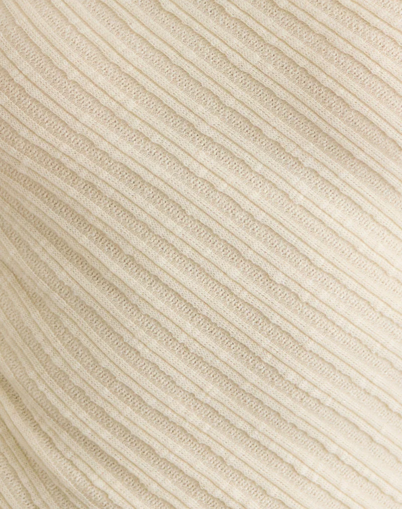 Rusana Top in Sheer Diagonal Knit Buttercream - Image 7