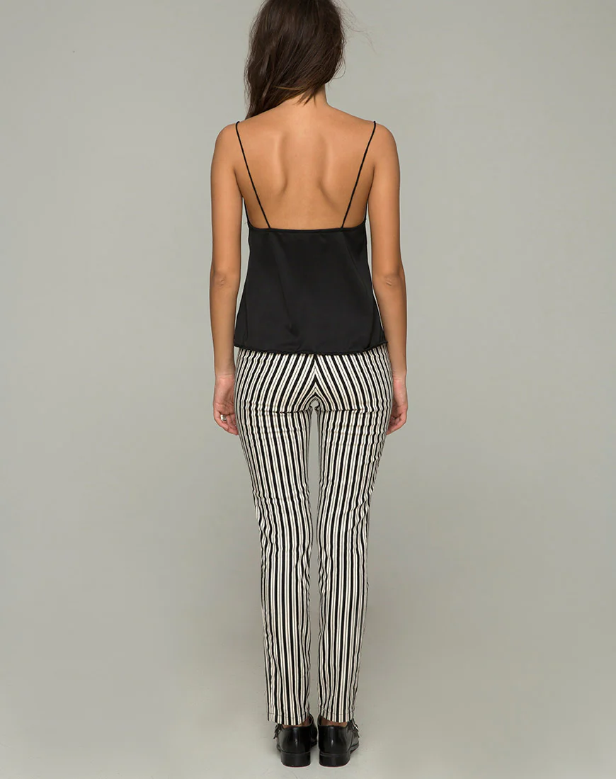 Ruska Jeans in Mini Pinstripe Black and White - Image 4