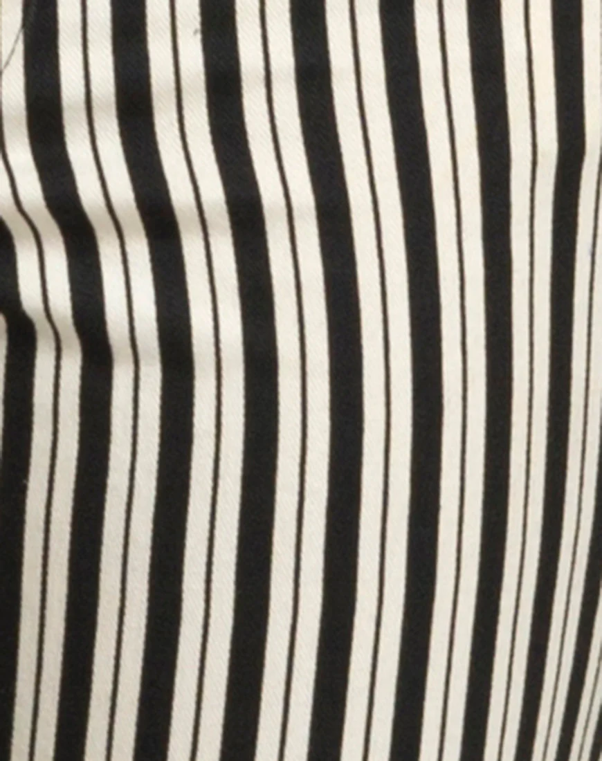 Ruska Jeans in Mini Pinstripe Black and White - Image 5