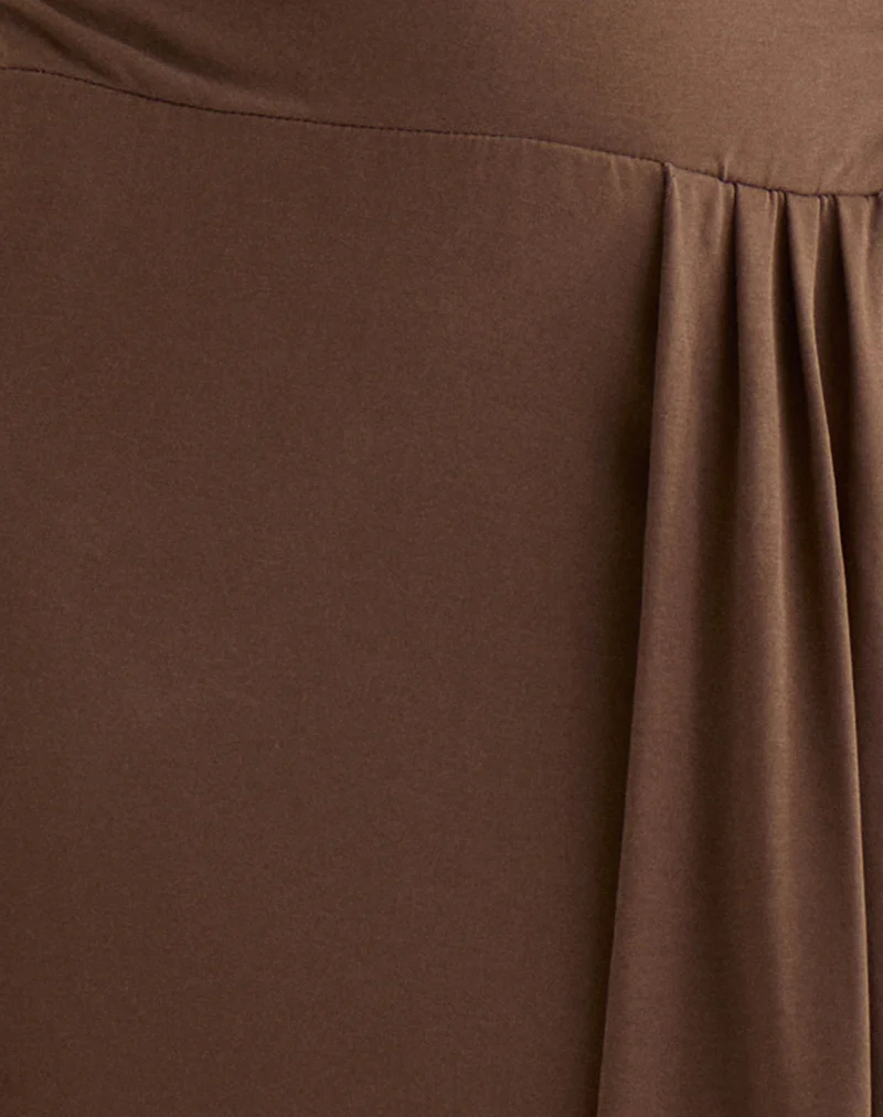 Ryoko Maxi Dress in Cupro Dark Brown - Image 6