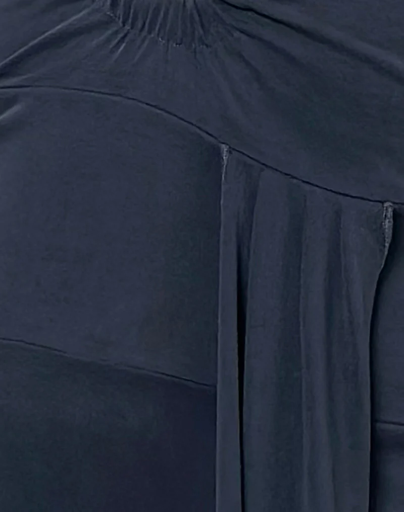 Ryoko Maxi Dress in Cupro Ocean Storm - Image 5