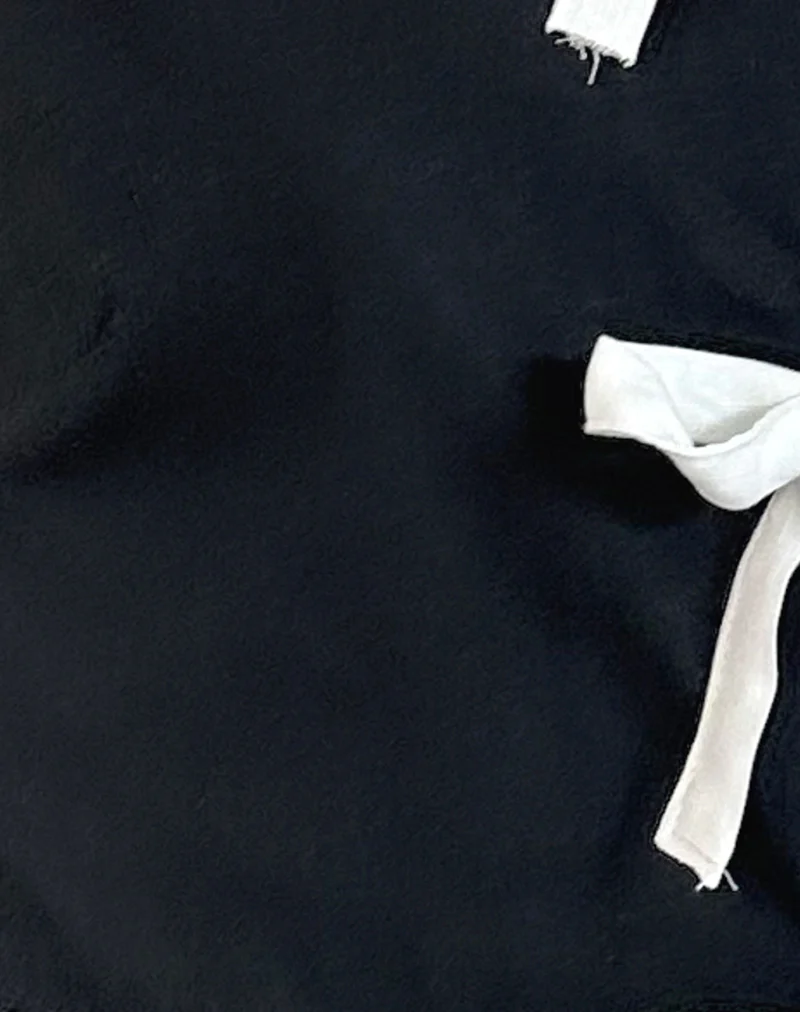 Ryoti Top in Tap shoe Black with Off White Bows - Image 5