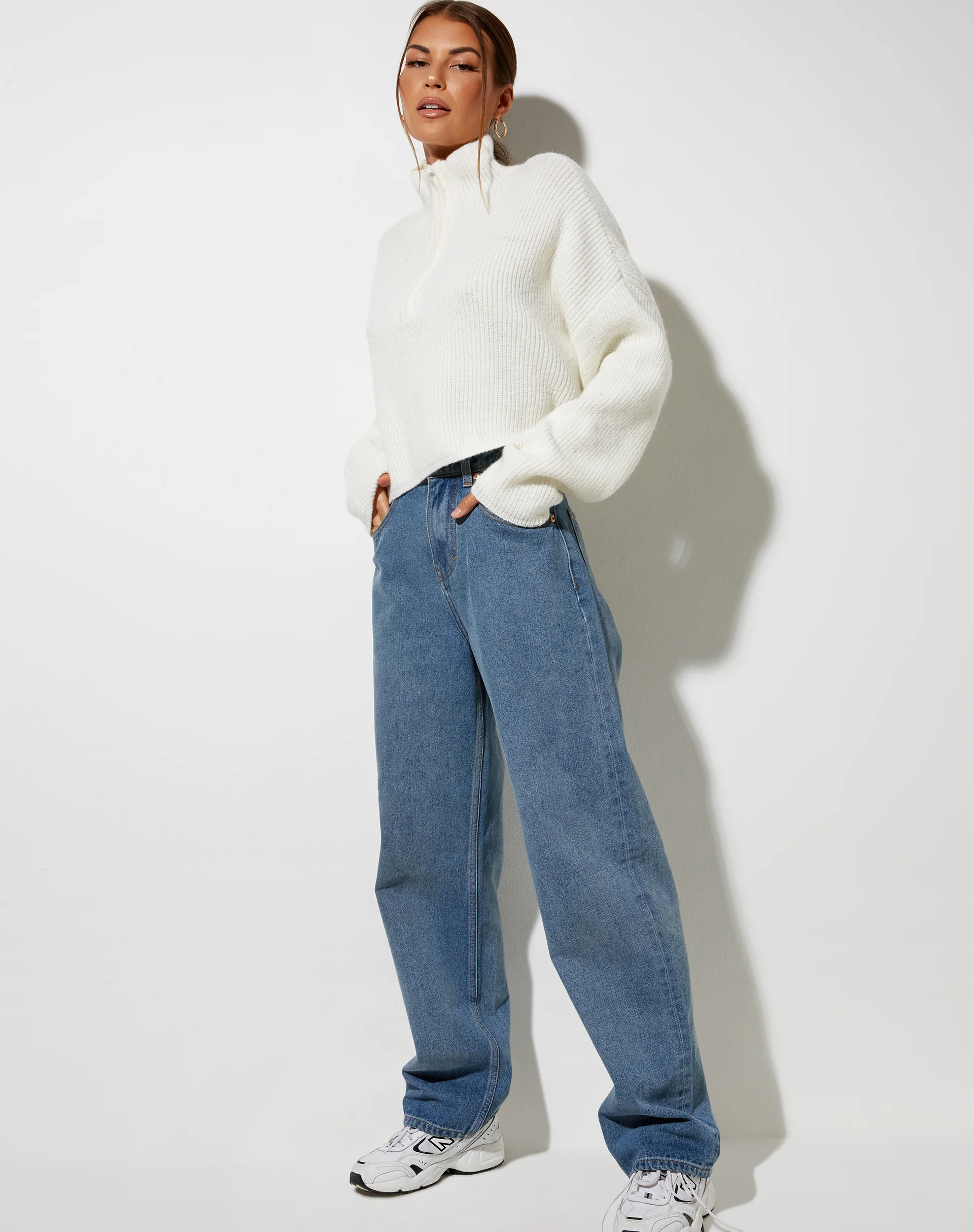 Saba Jumper in Knit Ivory - Image 2