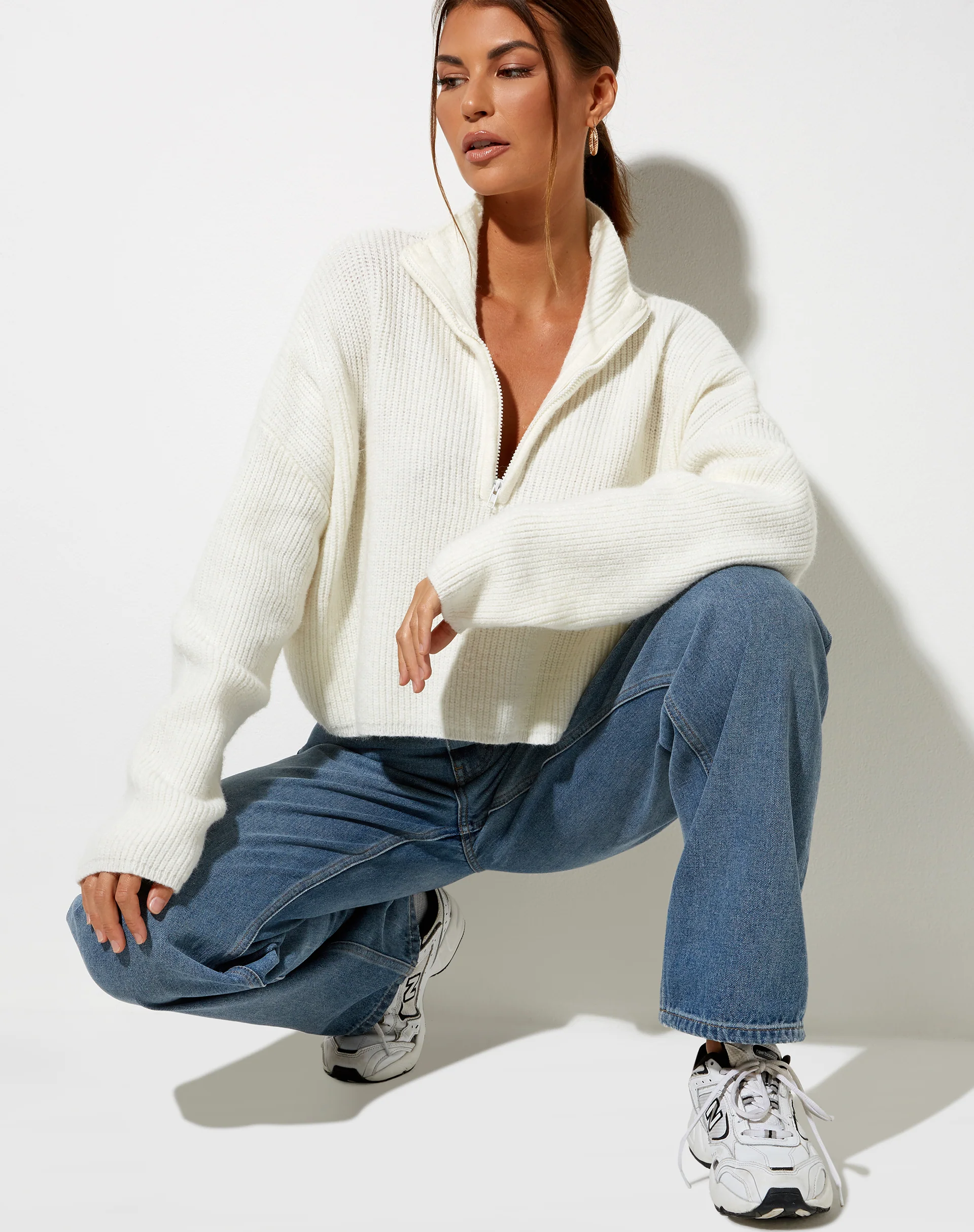 Saba Jumper in Knit Ivory - Image 3