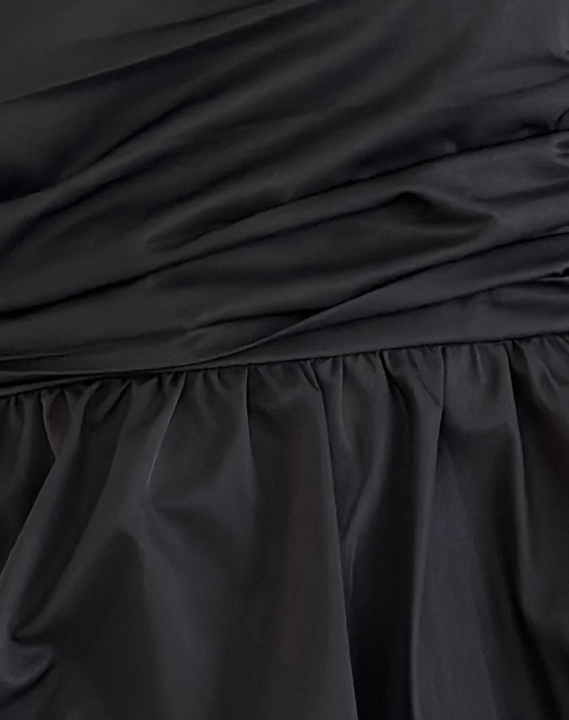 Sabita Puffball Bandeau Top in Black - Image 6