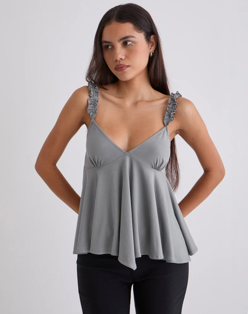 Sable Floaty Cami Top in Jersey Grey - Image 2
