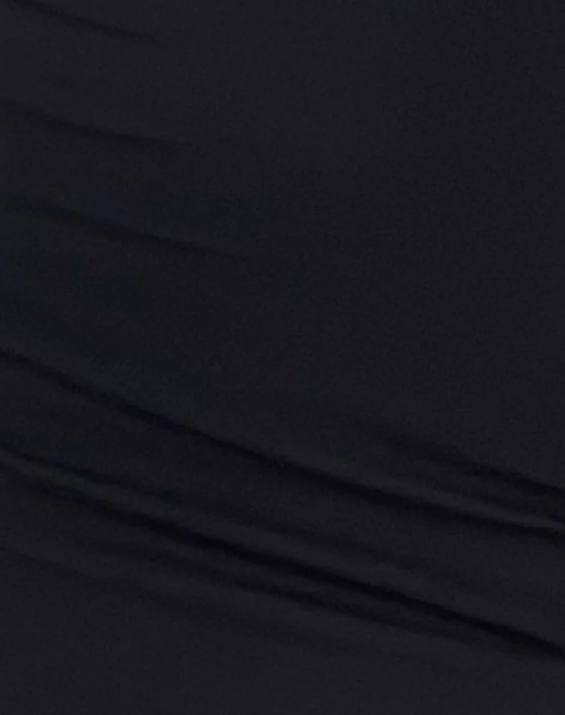 Sachiko Bandeau Midi Dress in Chiffon Jersey Black - Image 6