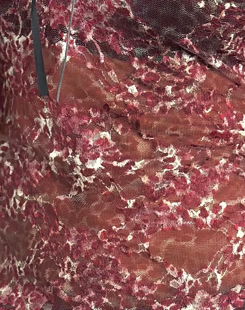 Sada Long Sleeve Top in Printed Lace Abstract Leo Spot - Image 6