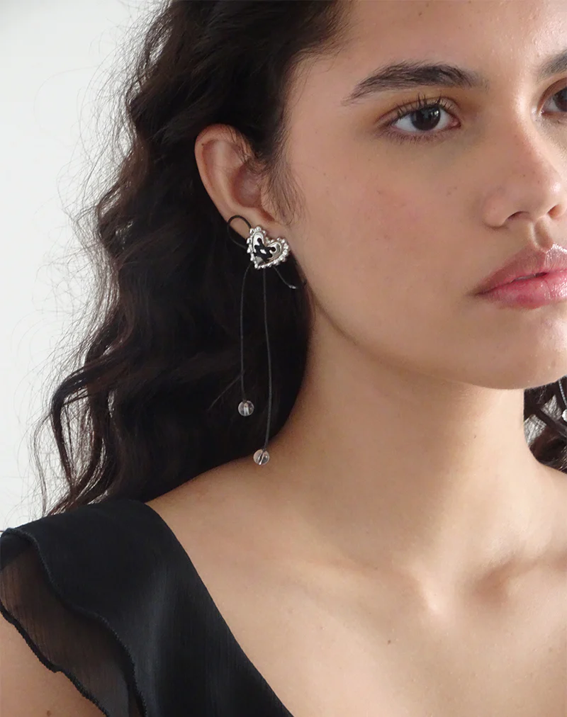 Sadie Bow Earrings in Silver - Image 2