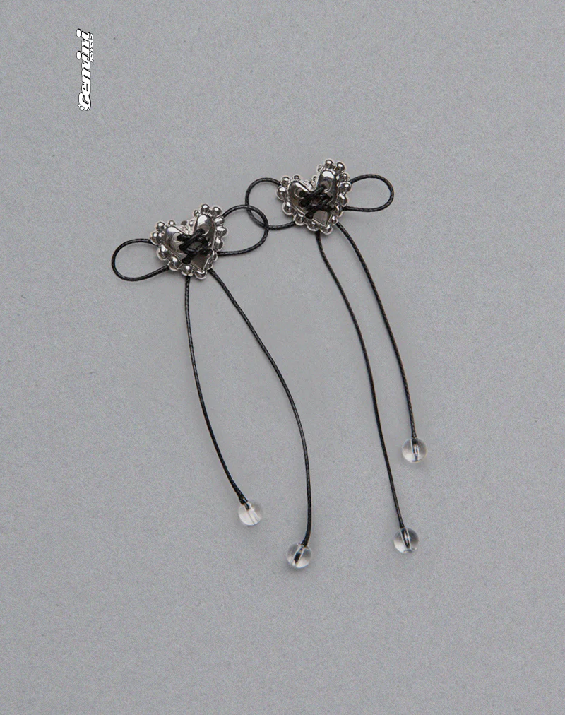 Sadie Bow Earrings in Silver - Image 4