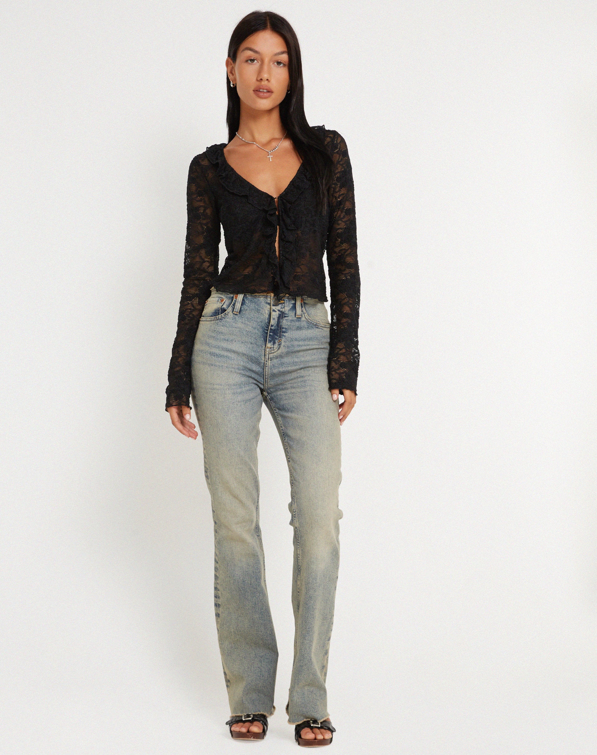 Sadiru Cardi in Lace Black - Image 5