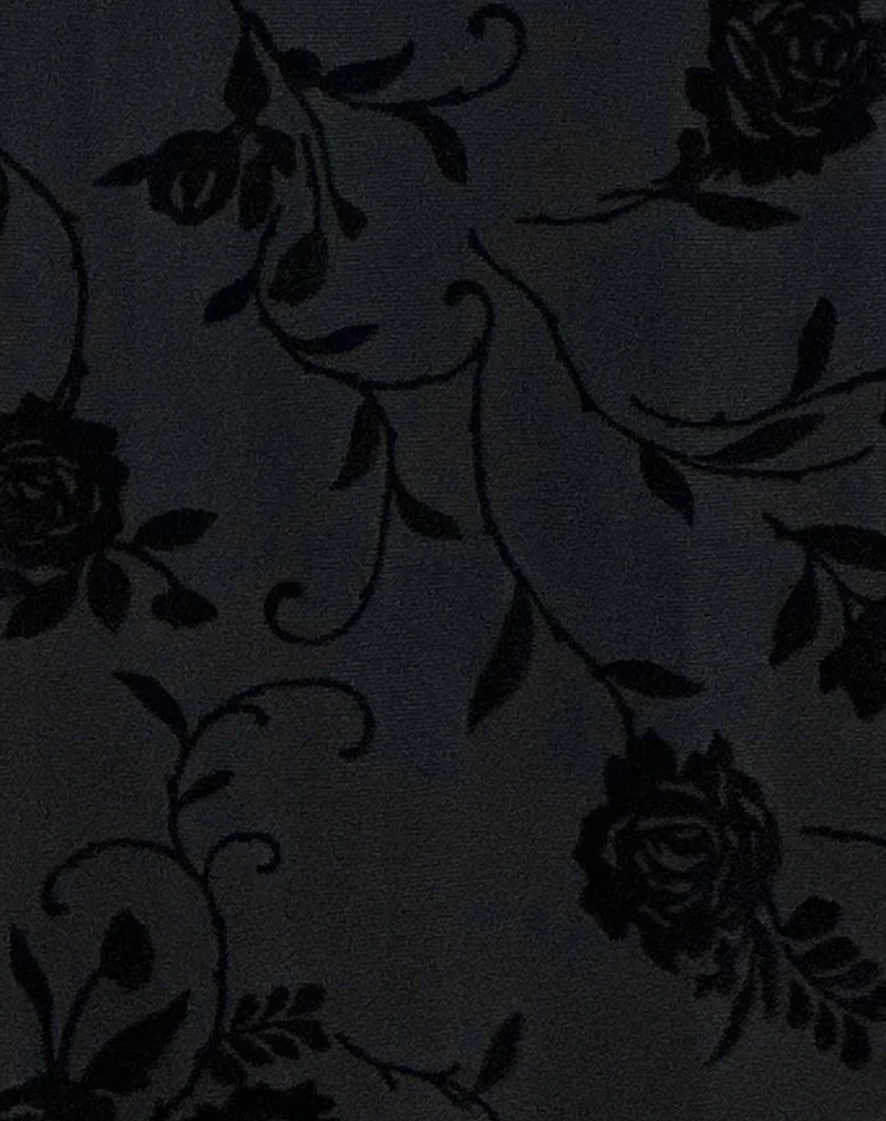 Saga Midi Dress in Rose Flock Black - Image 6