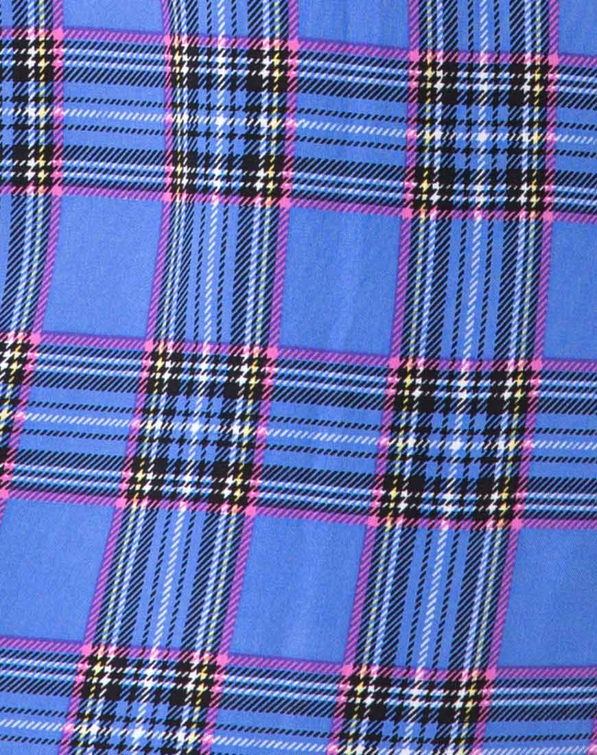 Sagha Slip dress in 90's Check Blue Pink - Image 5