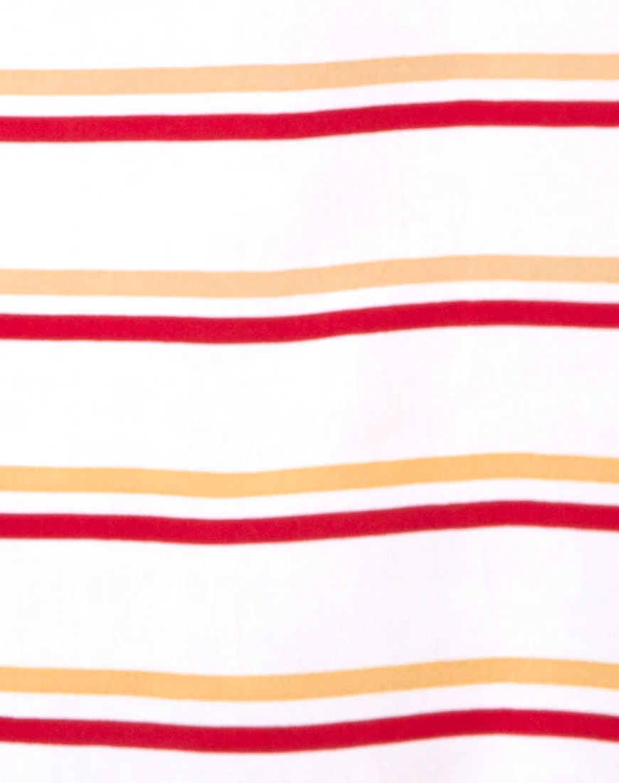 Sagra Slip Dress in 70's Ivory Horizontal Stripe - Image 5