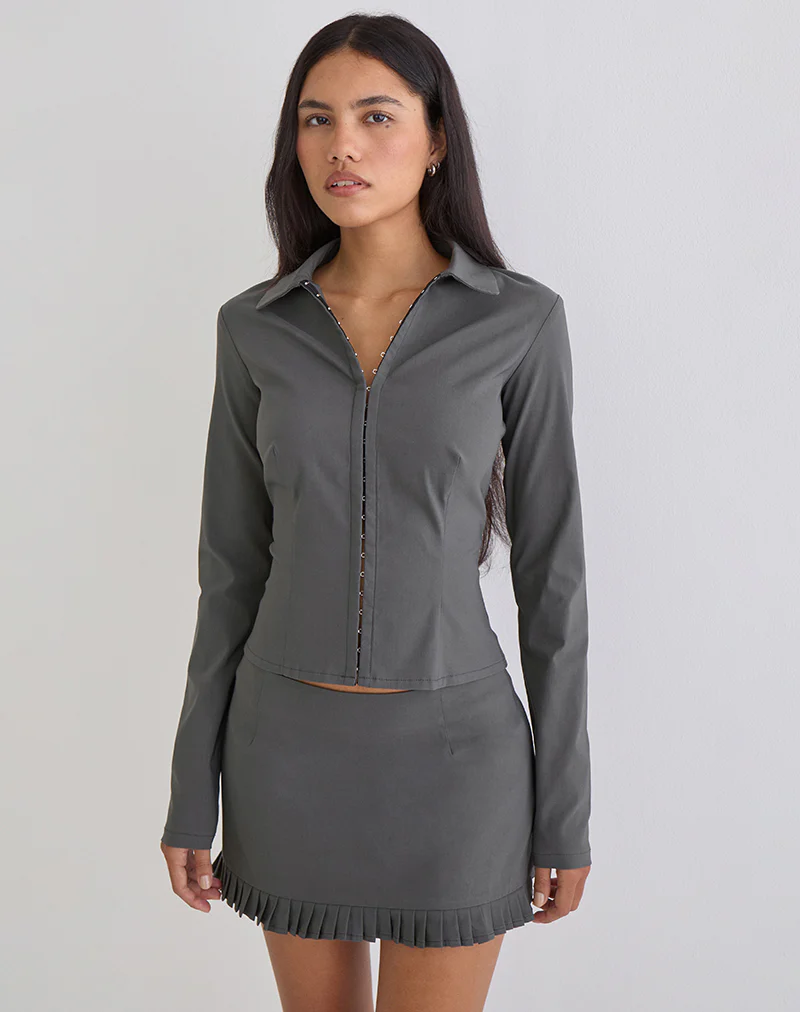 Sahana Skirt in Tailoring Slate Grey - Image 3