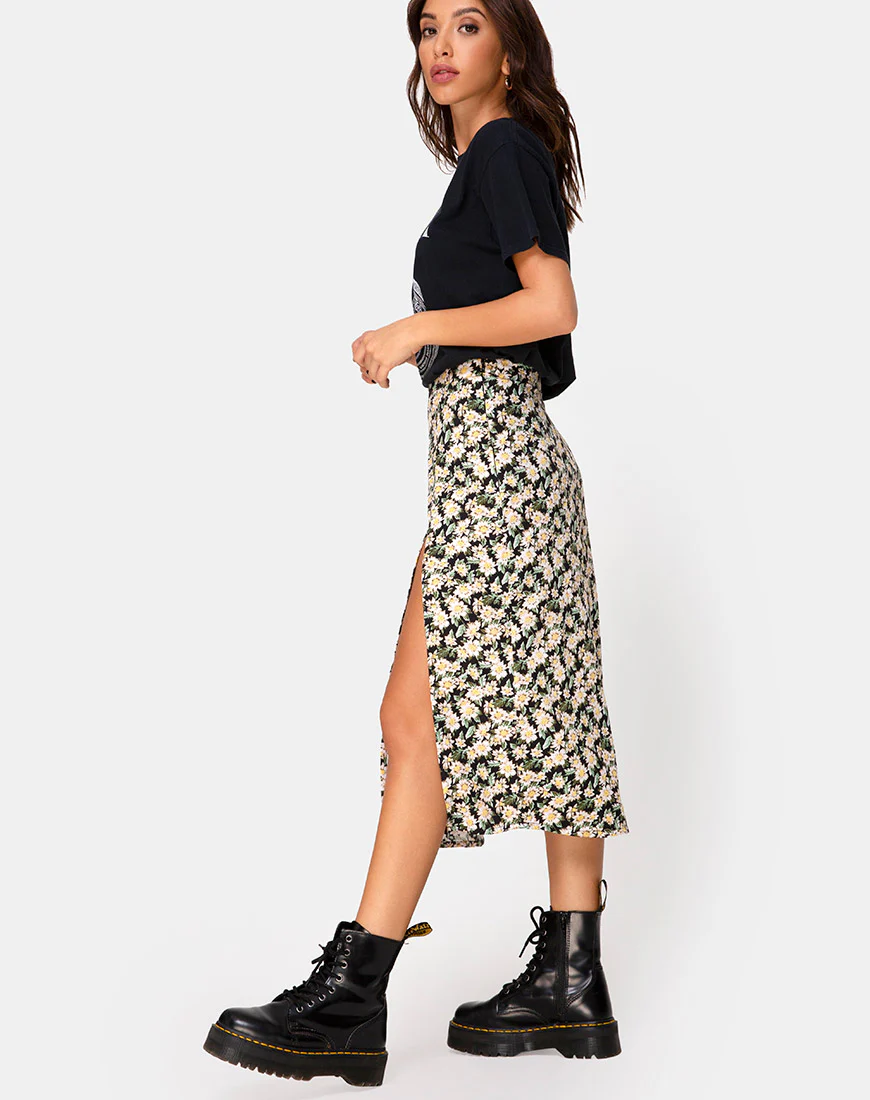Saika Midi Skirt in Aster Black - Image 2