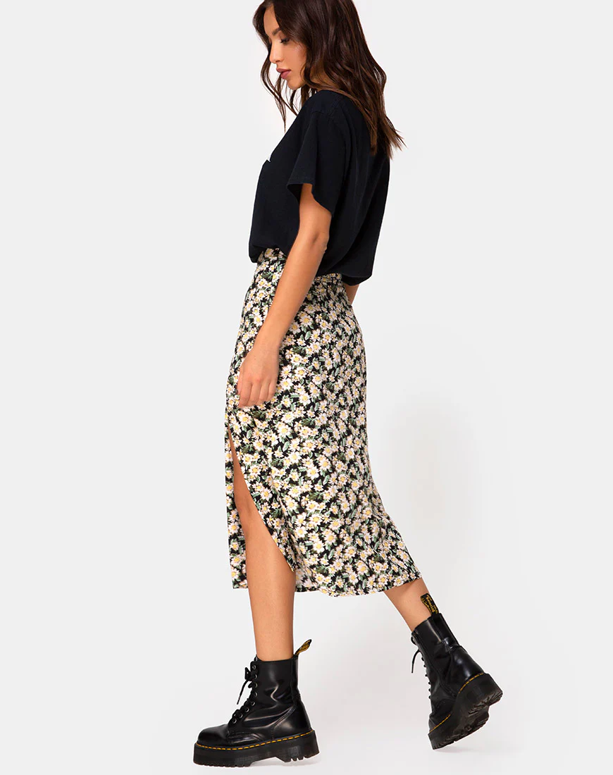 Saika Midi Skirt in Aster Black - Image 4