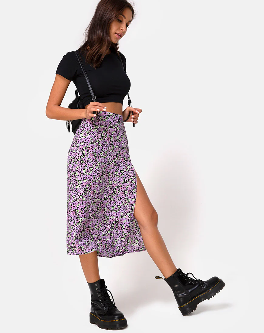 Saika Midi Skirt in Lilac Blossom - Image 5