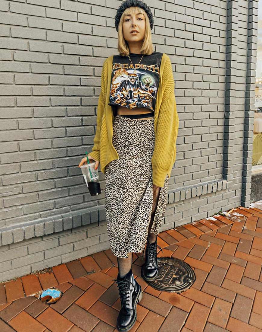 Saika Midi Skirt in Rar Leopard Brown - Image 8