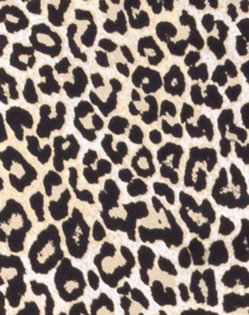Saika Midi Skirt in Rar Leopard Brown - Image 9