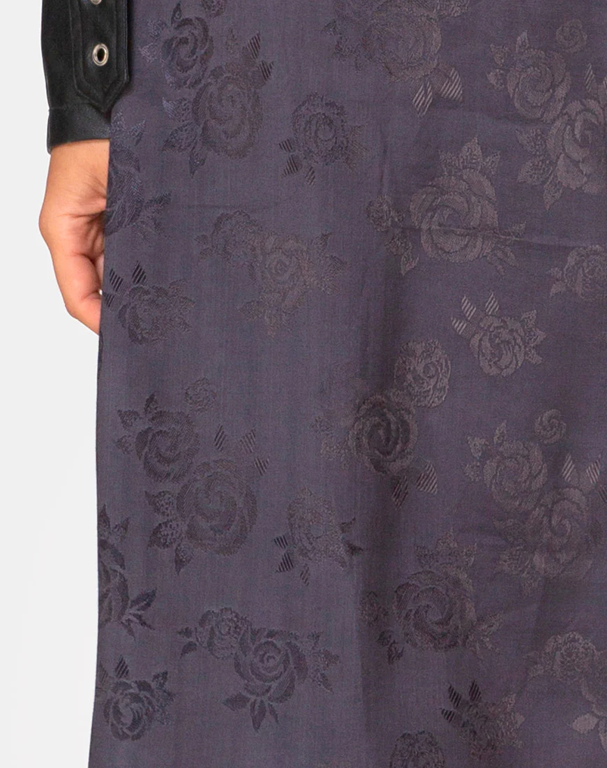 Saika Midi Skirt in Satin Rose Grey - Image 5