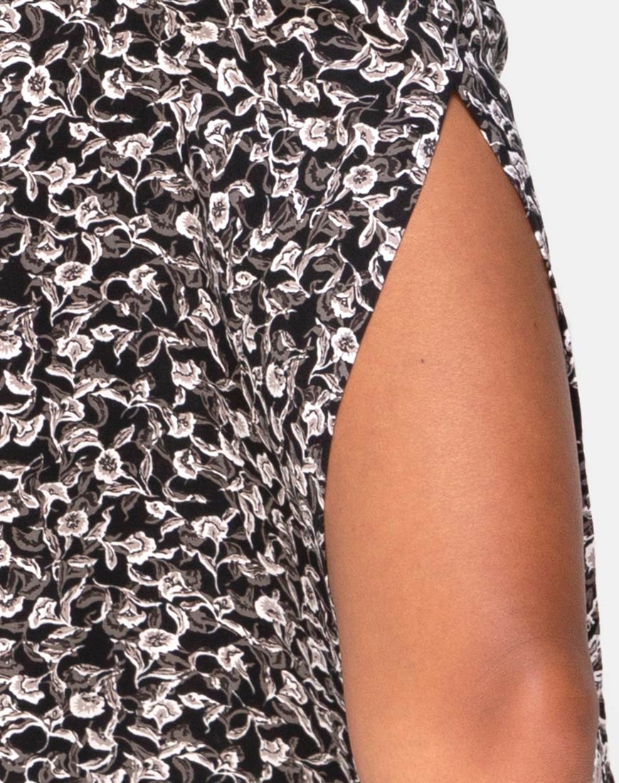 Saika Midi Skirt in Wild Tulip Black - Image 5