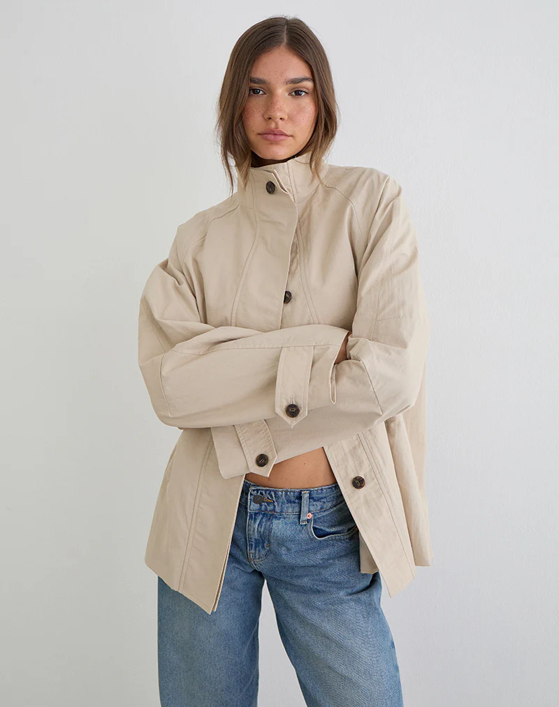 Saipul Oversize Jacket in Beige - Image 2