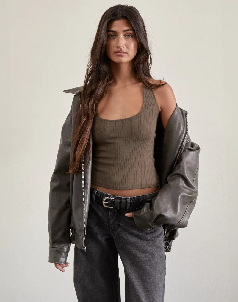 Sajani Top in Pointelle Coffee - Image 2