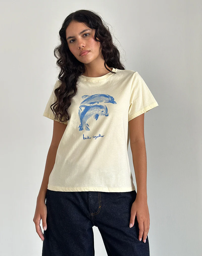 Saki Tee in Buttermilk with Better Together Slogan - Image 3