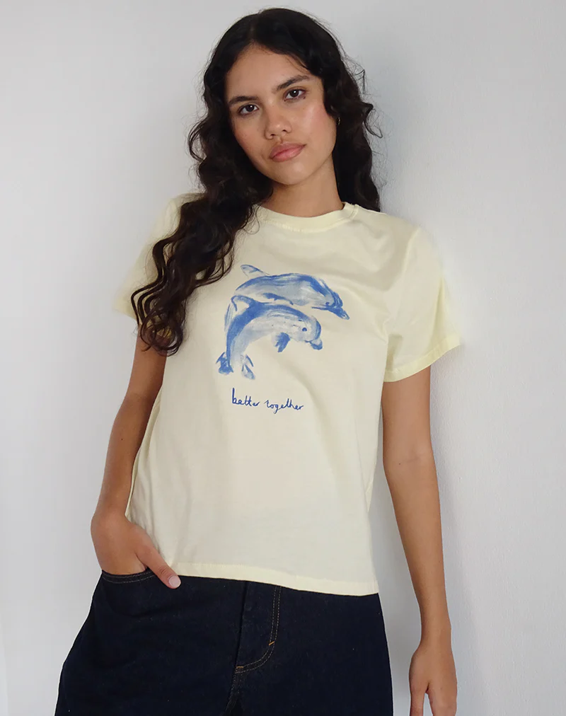 Saki Tee in Buttermilk with Better Together Slogan - Image 4
