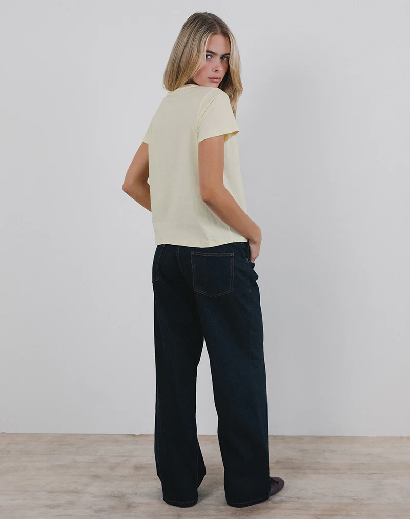 Saki Tee in Buttermilk with Cherry Wine Print - Image 4