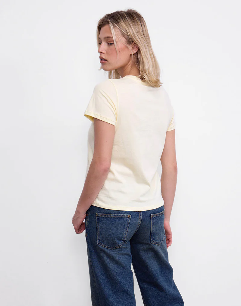 Saki Tee in Buttermilk with Mon Cheri Print - Image 4