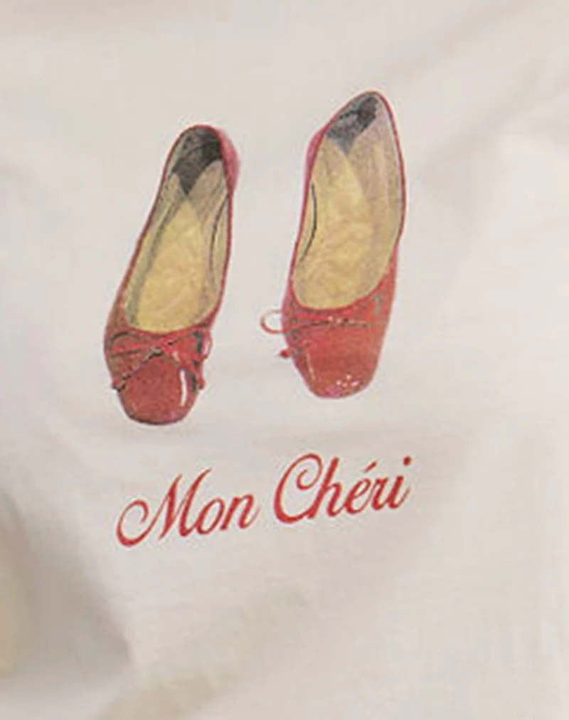 Saki Tee in Buttermilk with Mon Cheri Print - Image 6