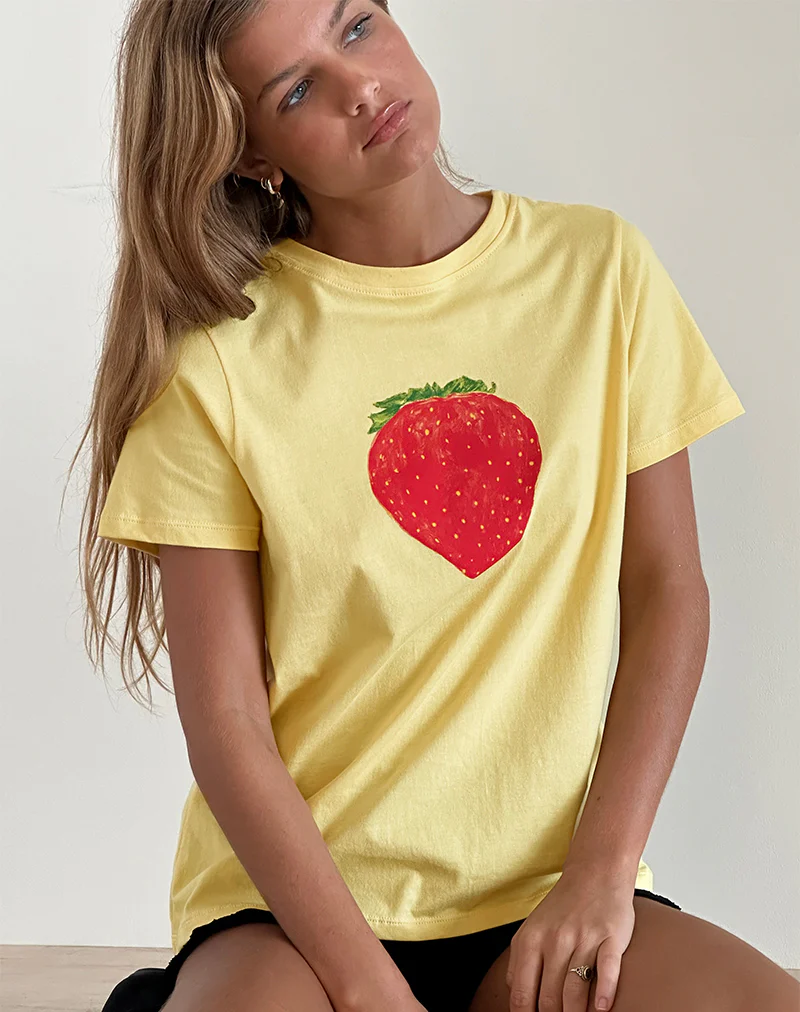 Saki Tee in Lemonade Oversized Strawberry - Image 5